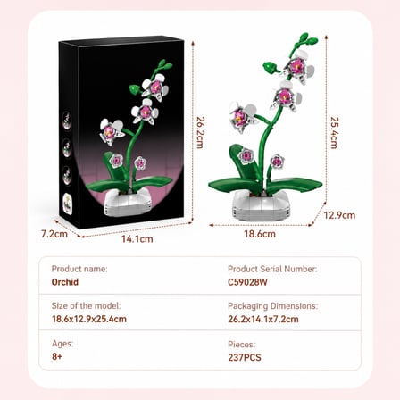 C59028W Saksılı Orkide Model 237 Parça Block Oyuncak