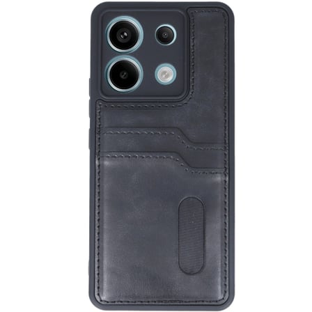Xiaomi Redmi Note 13 Pro 4g Kılıf Sara Kartvizitli Deri Kılıf - Siyah