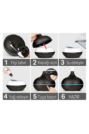 Hava Nemlendirici Buhar Makinesi Ve Aroma Oda Nemlendiricisi Terapi Cihazı Difizör