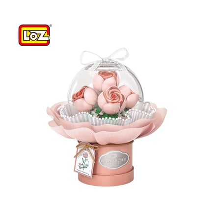 LZ-1298 NessiWorld LEDLİ PEMBE GÜL BUKETİ 285 PARÇA BLOCK OYUNCAK