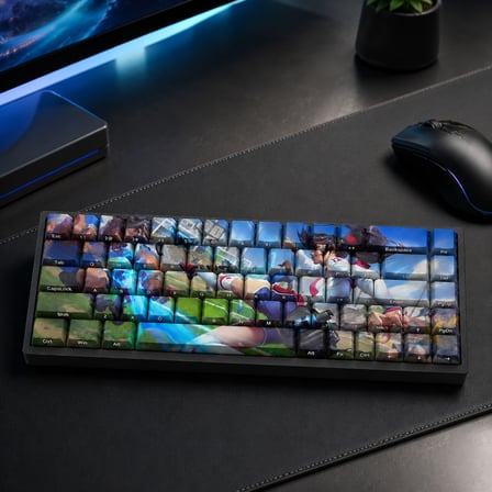Özel LoL All-Star Akali 68 Tuş PBT Cherry Profil Boya Süblimasyon Yan Baskılı Mekanik Klavye Keycaps Seti