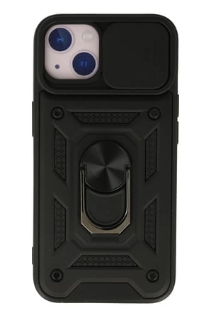 Apple iPhone 15 Kılıf Pars Lens Yüzüklü Silikon - Siyah