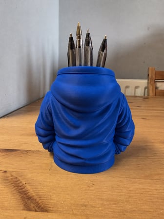 3D Baskı Kapüşonlu Sweatshirt Kalemlik - Masaüstü Organizer-Mavi