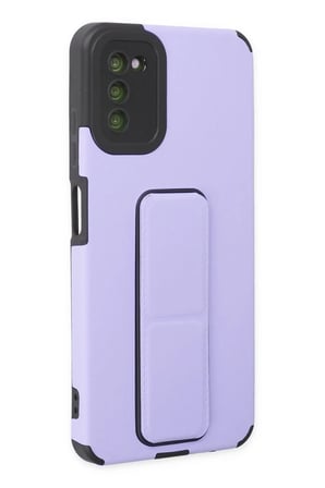 Samsung Galaxy A03S Kılıf Mega Standlı Silikon - Lila