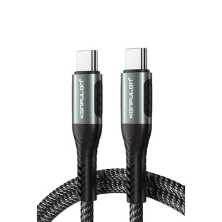 Konfulon DC43 Type-C to Type-C 1M Örgü 60W Hızlı Şarj Kablo - Siyah