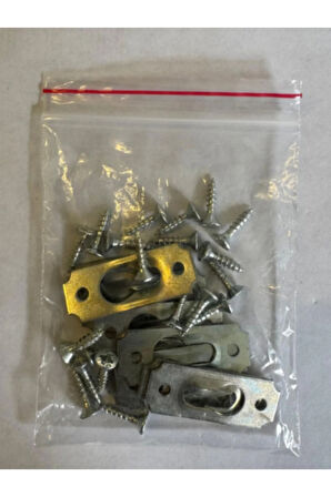 10 Ad. Gizli Çerçeve Askısı Bombeli Dar Model - Metal Tablo Askı Aparatı - Vidalı Resim Asma Kancası