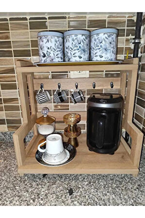 Tezgah Üstü Raf Kahve Köşesi Raf Baharatlık