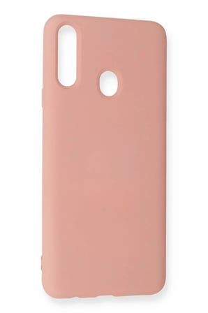 Samsung Galaxy A20S Kılıf Nano içi Kadife Silikon - Pudra