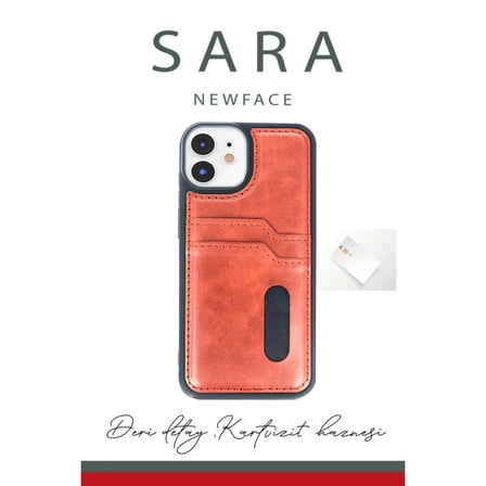 Apple İphone 11 Kılıf Sara Kartvizitli Deri Kılıf - Lacivert