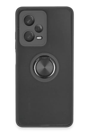 Xiaomi Redmi Note 12 5G Kılıf Montreal Yüzüklü Silikon Kapak - Siyah