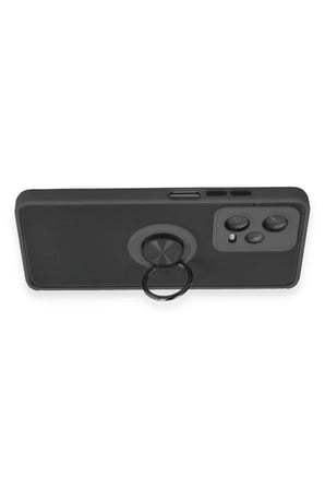 Xiaomi Redmi Note 12 5G Kılıf Montreal Yüzüklü Silikon Kapak - Siyah