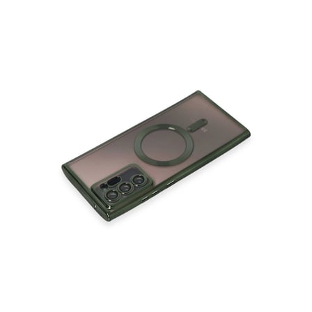 Samsung Galaxy Note 20 Ultra Kılıf Kross Magneticsafe Kapak - Koyu Yeşil