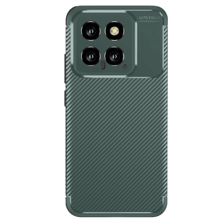 Xiaomi Mi 14T Kılıf Auto Focus Karbon Kapak - Koyu Yeşil