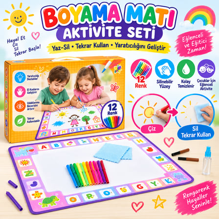 Boyama Matı Aktivite Seti