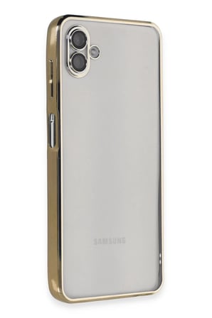 Samsung Galaxy A04 Kılıf Razer Lensli Silikon - Gold
