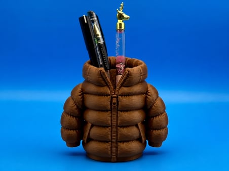 3D Baskı Şişme Mont Kalemlik - Masaüstü Organizer-Kahverengi