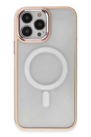 Apple iPhone 15 Pro Kılıf Room Magneticsafe Silikon - Pudra