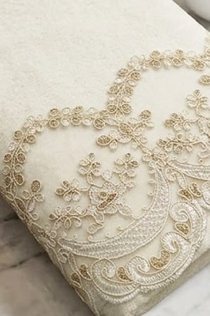 Ahena Güpürlü Pamuklu Çeyizlik El Yüz Havlusu 2'li Set 50x90 cm