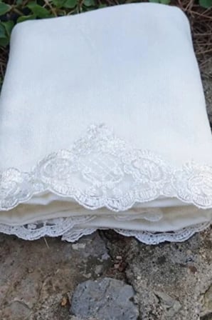 Belinza Güpürlü Pamuklu Çeyizlik El Yüz Havlusu 50x90 cm