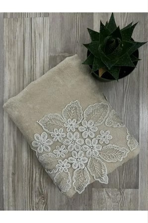 Cerine Kadife Havlu Cappicuno-El&Yüz Havlusu 50&90