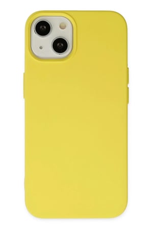 Apple iPhone 14 Plus Kılıf Nano içi Kadife Silikon - Sarı