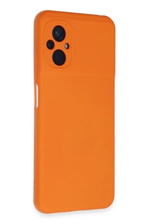 Xiaomi Poco M5 Kılıf Nano içi Kadife Silikon - Turuncu