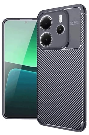 Xiaomi Redmi Note 14 4G Kılıf Auto Focus Karbon Kapak - Lacivert
