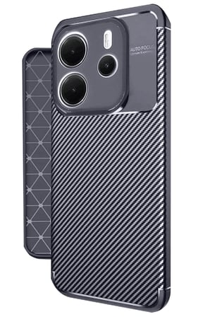 Xiaomi Redmi Note 14 4G Kılıf Auto Focus Karbon Kapak - Lacivert