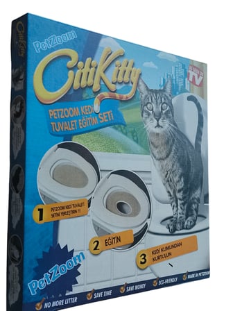 PetZoom Citi Kitty Kedi Tuvalet Eğitim Seti – Kedi Klozete Alıştırma Aparatı