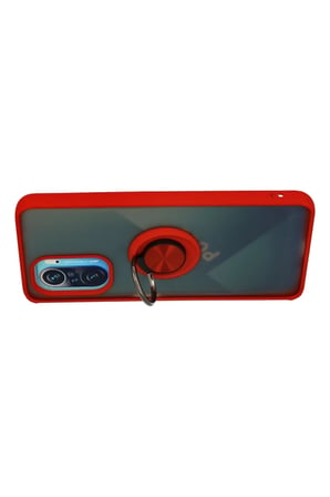 Xiaomi Redmi K40 Kılıf Montreal Yüzüklü Silikon Kapak - Kırmızı