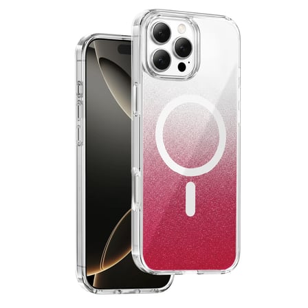 Onegif Apple İphone 16 Pro Max Sora Simli Magsafe Kapak - Kırmızı