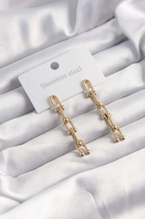 316L Çelik Gold Renk Sallantılı Model Küpe