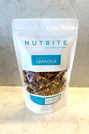 NUTBITE Ev Yapımı Premium Granola 350gr - İlave Şekersiz - Yaban Mersinli - Gurme Serisi