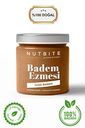 NUTBITE %100 Badem Ezmesi - Şeker İlavesiz - 200gr - Katkısız Koruyucusuz