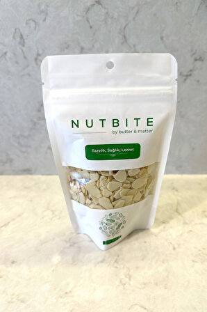 NUTBITE Premium File Badem 100gr - Taptaze Yeni Mahsül - Gurme Serisi - Çiğ & Tuzsuz - Dilimlenmiş Badem