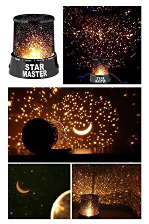 Star Master Gece Lambası Renkli Yıldızlı Gökyüzü Projeksiyon Yansıtmalı Çocuk Bebek Odası Lamba