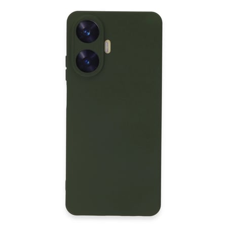 Realme C55 Kılıf Nano İçi Kadife Silikon - Koyu Yeşil