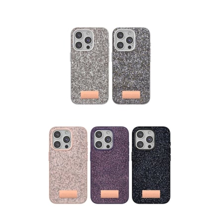 Onegif İphone 15 Pro Bright Simli Kapak - Derin Mor
