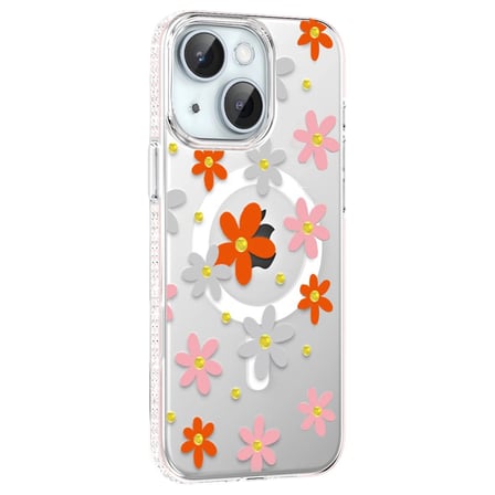 İphone 14 Floral Magsafe Kapak - Turuncu