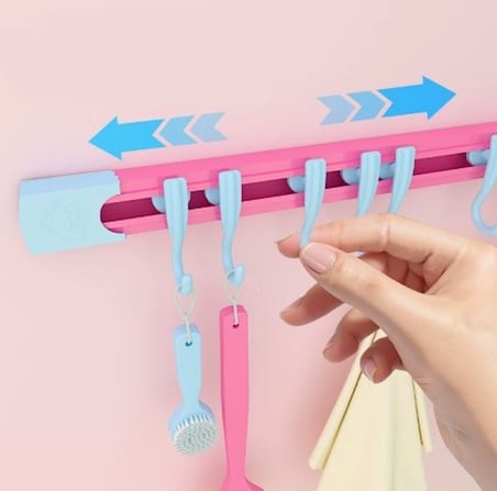 10 Kancalı Raylı Mutfak Banyo Düzenleyici Askı 30 Cm