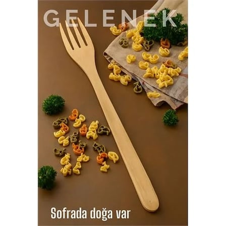 Doğal Gürgen Ağacı Servis Çatalı – 25 Cm, El Yapımı Ahşap Mutfak Gereci 722244