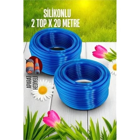 40 Metre Silikonlu Bahçe Hortumu Sulama Aparatı Hediyeli 712343