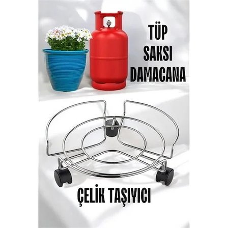 Tekerlekli Saksı Tüp Damacana Altlığı - Taşıyıcı Mutfak Tüpü Taşıyıcı 721571