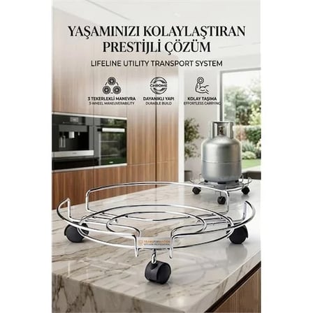 Tekerlekli Saksı Tüp Damacana Altlığı - Taşıyıcı Mutfak Tüpü Taşıyıcı 423534