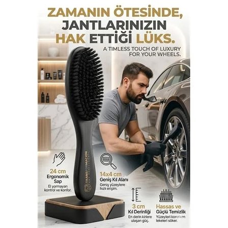 Jant Temizlik Fırçası Hassas Jant Temizleme Fırçası Ahşap Saplı 722170