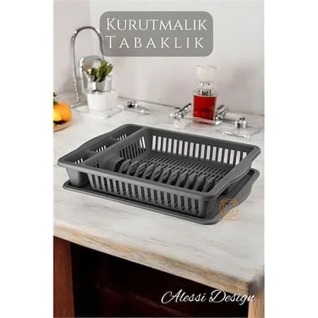 Bulaşık Durulama Sepeti Tabaklık Bulaşık Kurutmalık Gri Alessi 715437