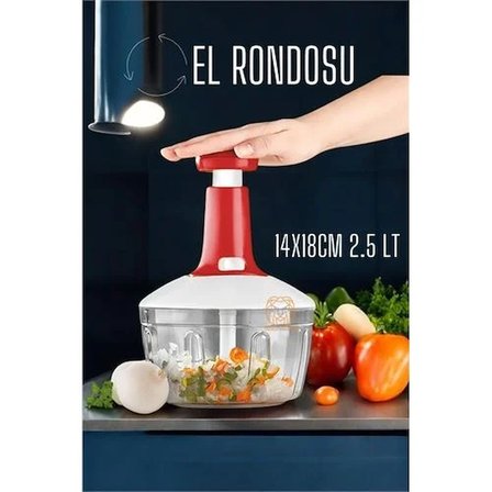Pratik El Rondosu Üstten Basmalı 5 Bıçaklı 2.5 Litre 14X18Cm 720896