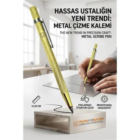 Tungsten Karbür Uçlu Profesyonel Metal Çizici Kalem Metal Çizme Kalemi 723029