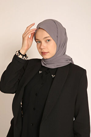 Akel Gri Şal – Günlük ve Özel Gün Kombinlerine Uygun, Dökümlü ve Zarif Tasarım