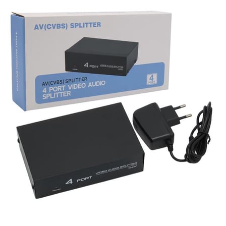 Av-104 4 Port Av Cvbs Rca Video Audio Splitter Çoğaltıcı Dağıtıcı